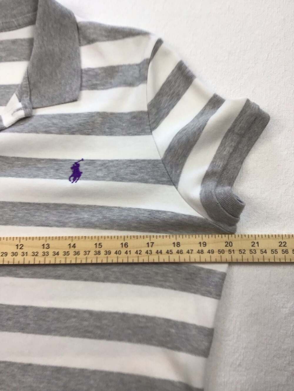 Ralph Lauren Striped Polo Dress Gray White Size XL Summer Sporty Casual Chic - Picture 5 of 9